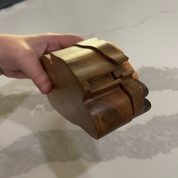 Daniel Terrico Sleeping Cat Pet Puzzle Box Hand Carved Exotic Hardwoods 7.25" - Picture 6 of 8